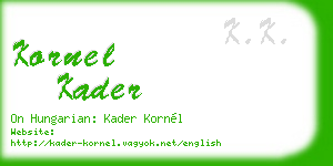 kornel kader business card